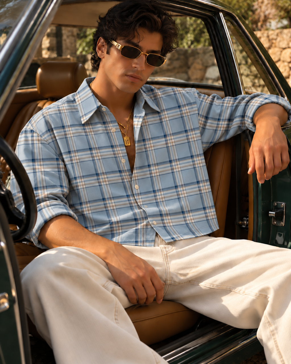 Blue Plaid Shirt