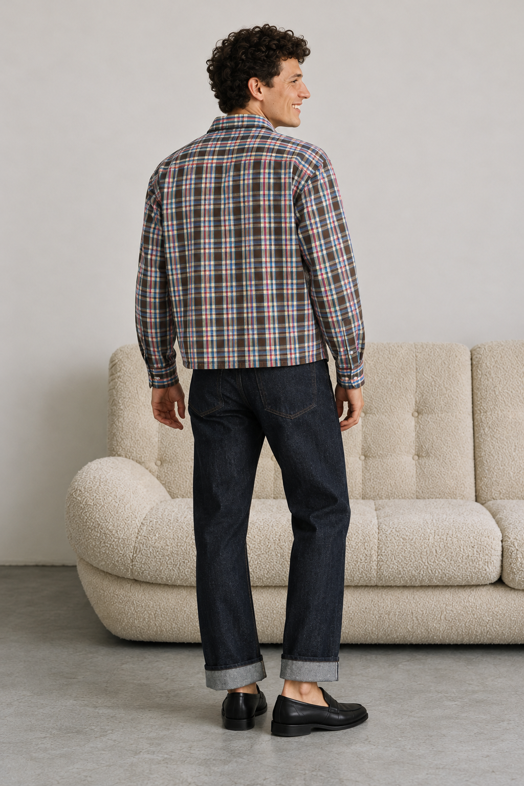 Mocha Pop Check Shirt