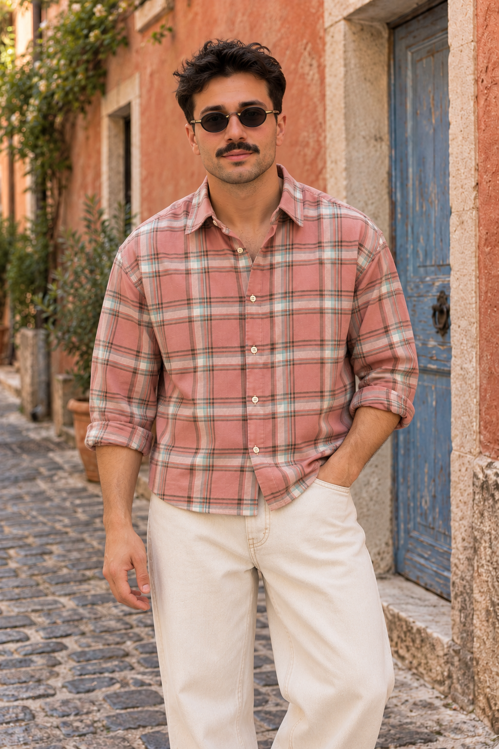 Rosy Grid Shirt
