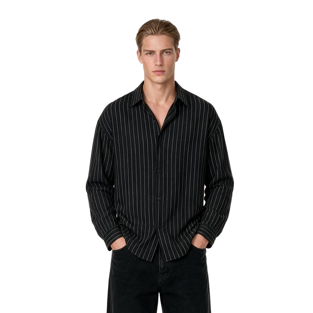Black Pinstripe Shirt