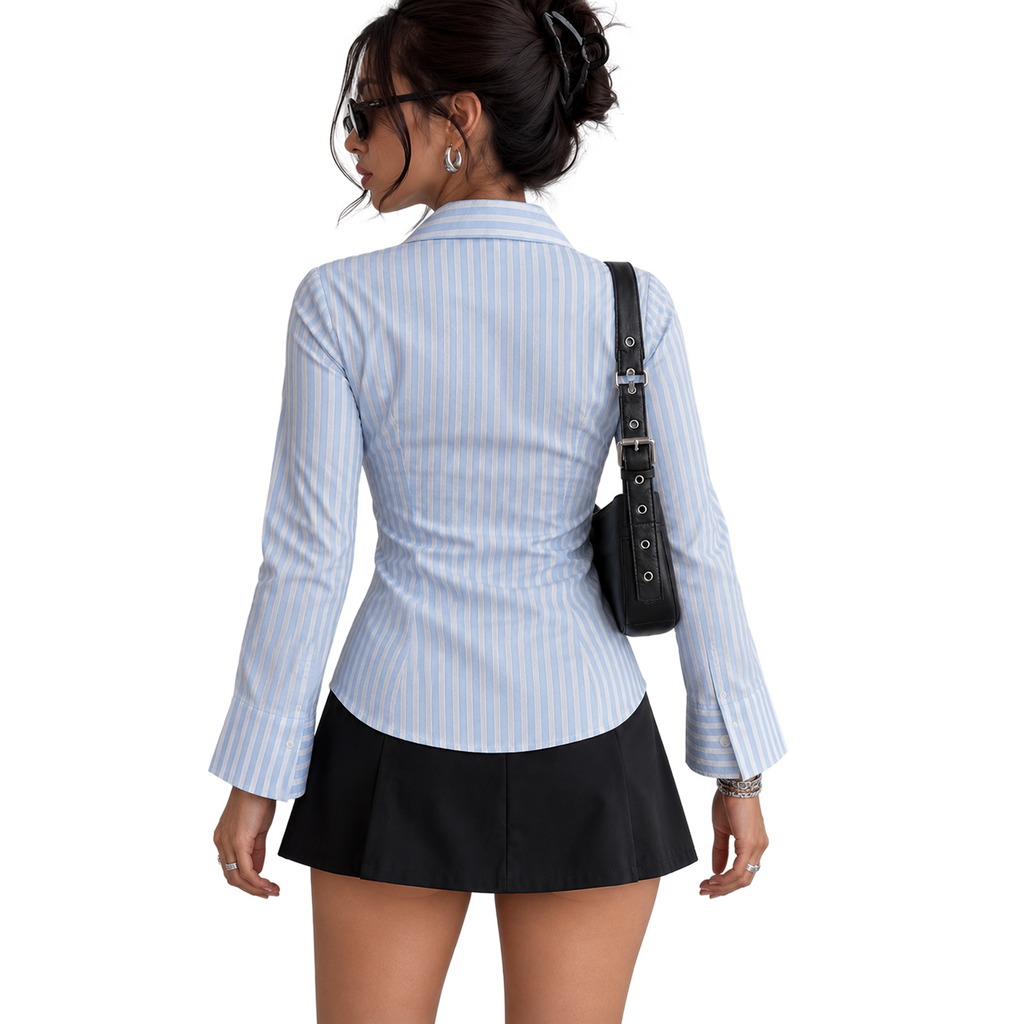 Blue Cotton Blend Shirt