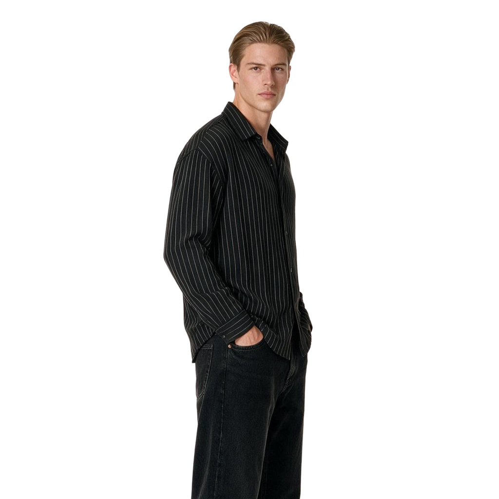 Black Pinstripe Shirt