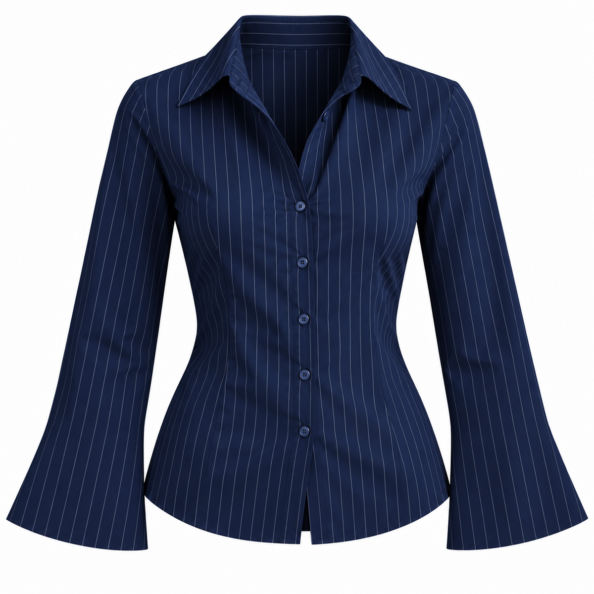 Navy Blue Pinstripe Shirt