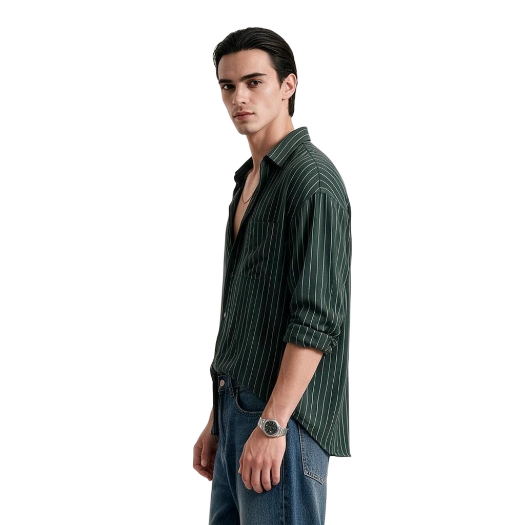 Green Pinstripe Shirt