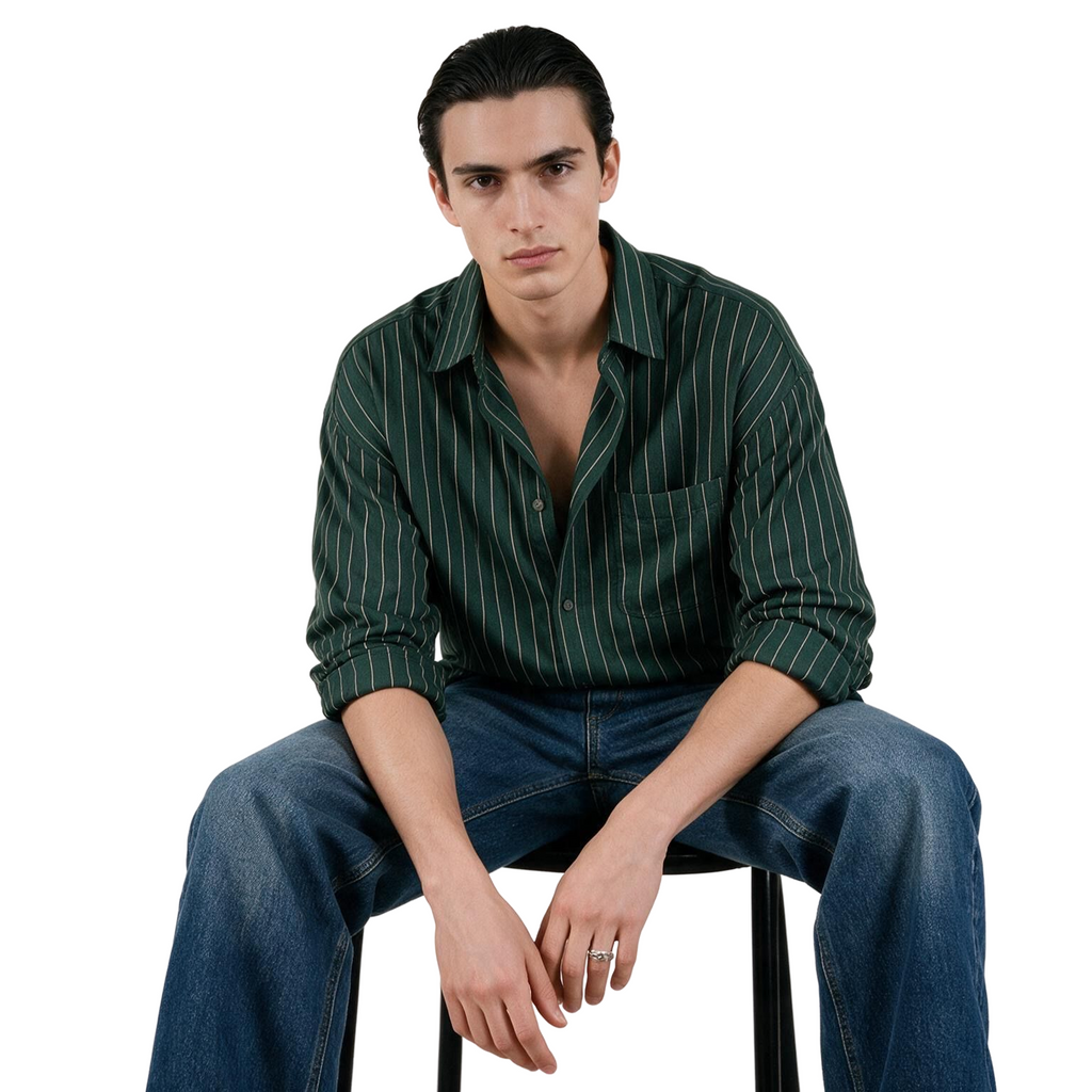 Green Pinstripe Shirt