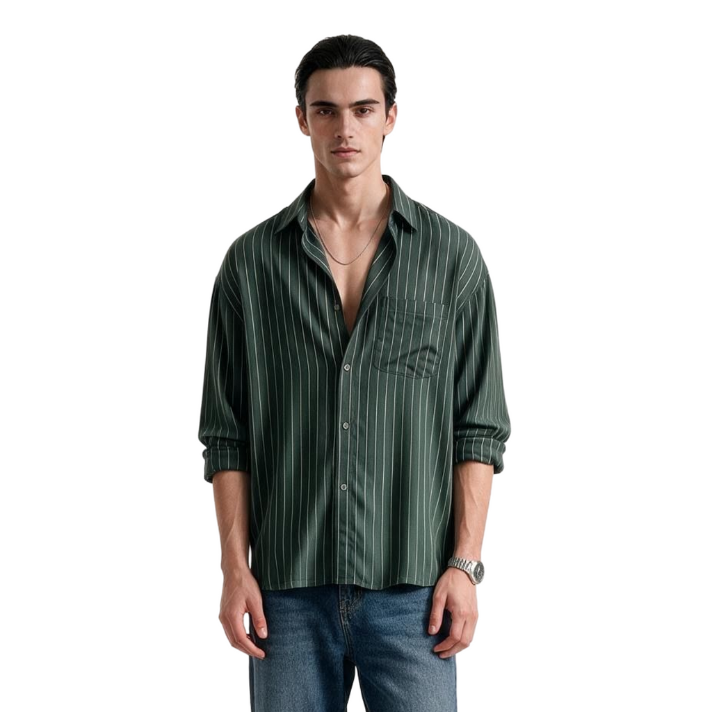 Green Pinstripe Shirt