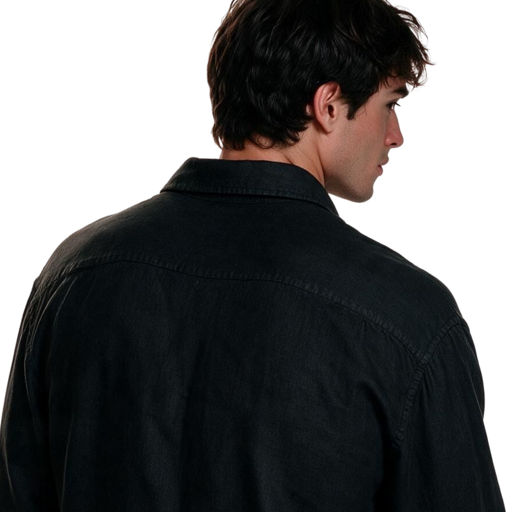 Black 100% Linen Shirt