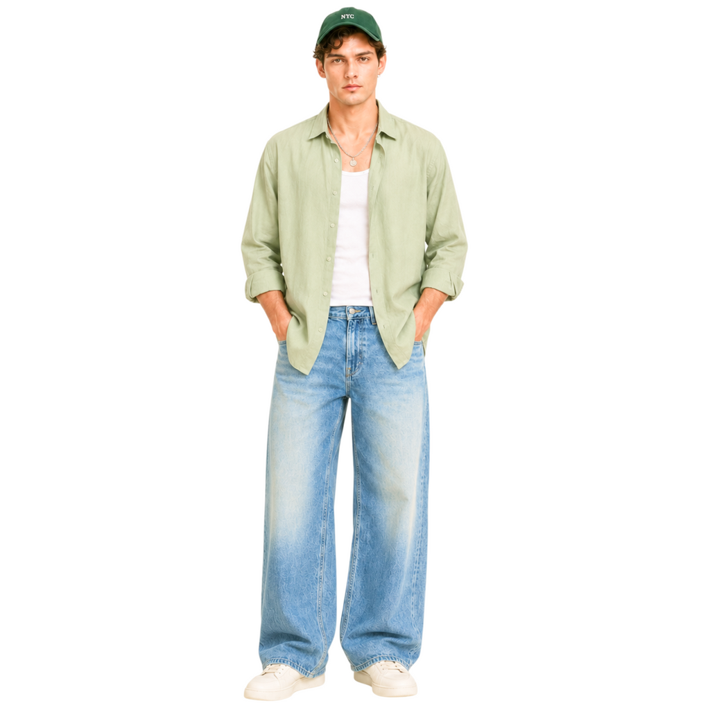 Summer Sage Green Shirt | 100% Cotton